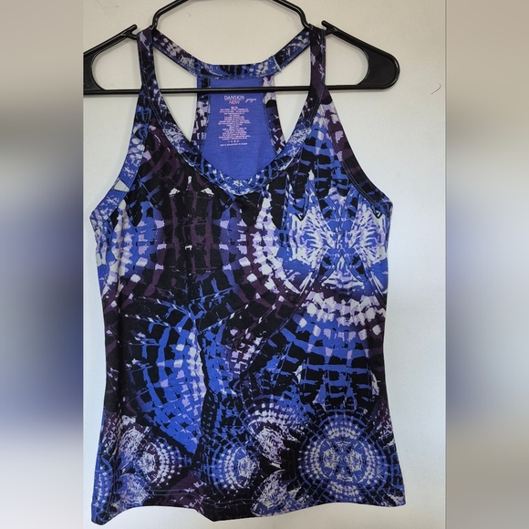 Danskin Fitted Sleeveless Blue and Black Tank Top - Picture 1 of 6